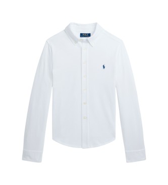 Polo Ralph Lauren Camisa de piqué de algodón ultraligero blanco