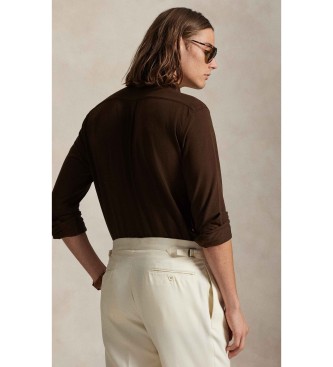Polo Ralph Lauren Chemise en piqu� ultra-l�g�re de couleur marron