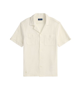Polo Ralph Lauren Camicia pointelle con texture bianco crema