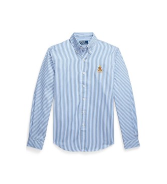 Polo Ralph Lauren Camisa de popelina Classic Fit con rayas azul