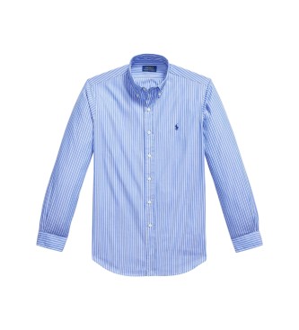 Polo Ralph Lauren Koszula z popeliny w paski Custom Fit niebieska