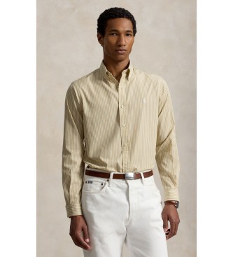 Polo Ralph Lauren Koszula z popeliny w paski Custom Fit be?owa