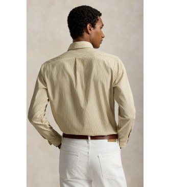 Polo Ralph Lauren Koszula z popeliny w paski Custom Fit be?owa
