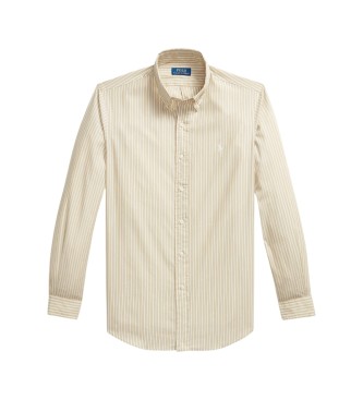 Polo Ralph Lauren Koszula z popeliny w paski Custom Fit be?owa