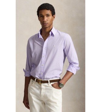 Polo Ralph Lauren Koszula z popeliny w paski Custom Fit liliowa