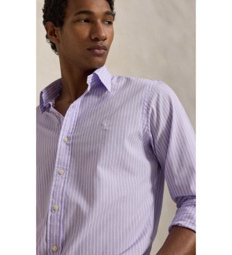 Polo Ralph Lauren Koszula z popeliny w paski Custom Fit liliowa