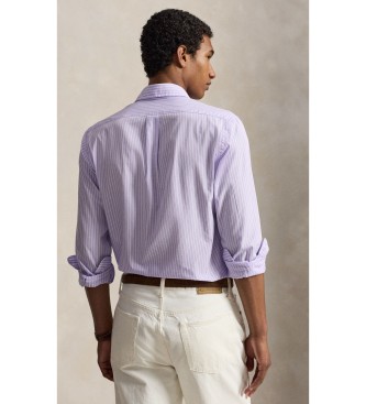 Polo Ralph Lauren Koszula z popeliny w paski Custom Fit liliowa