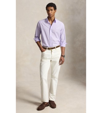 Polo Ralph Lauren Koszula z popeliny w paski Custom Fit liliowa
