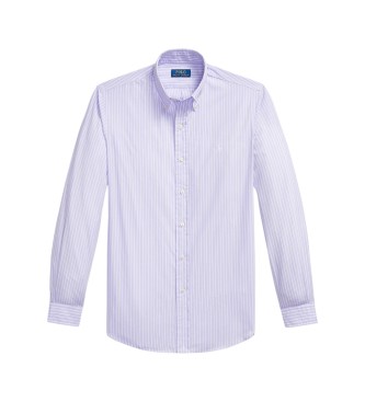 Polo Ralph Lauren Koszula z popeliny w paski Custom Fit liliowa