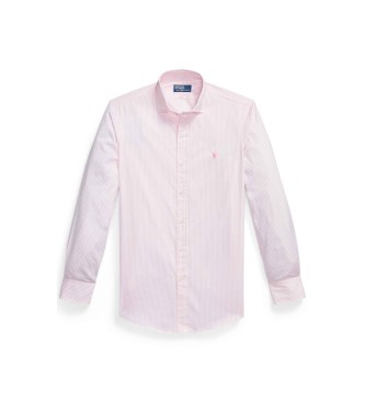 Polo Ralph Lauren Camisa de popelina Custom Fit con rayas rosa