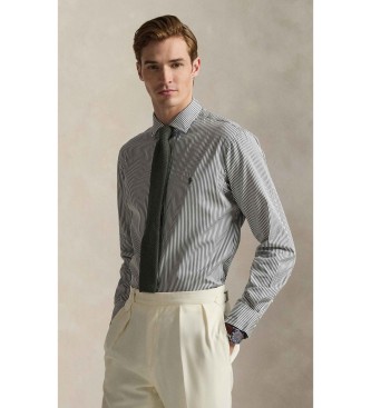 Polo Ralph Lauren Camisa de popelina Custom Fit con rayas gris
