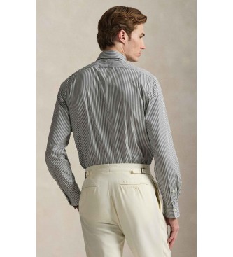 Polo Ralph Lauren Camisa de popelina Custom Fit con rayas gris