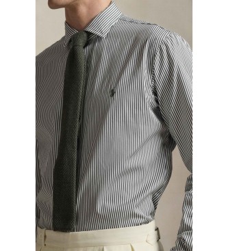 Polo Ralph Lauren Camisa de popelina Custom Fit con rayas gris
