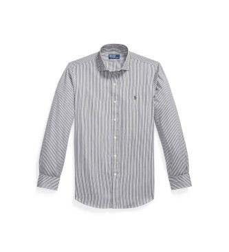 Polo Ralph Lauren Camisa de popelina Custom Fit con rayas gris