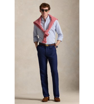 Polo Ralph Lauren Camicia in popeline Custom Fit con strisce blu