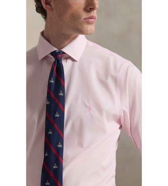 Polo Ralph Lauren Srajca Custom Fit iz poplina z rožnatimi črtami