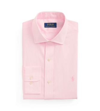 Polo Ralph Lauren Srajca Custom Fit iz poplina z rožnatimi črtami