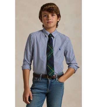 Polo Ralph Lauren Camisa de popelina de algodão com riscas azuis