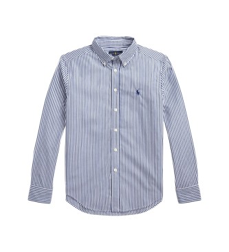 Polo Ralph Lauren Camisa de popelina de algodão com riscas azuis