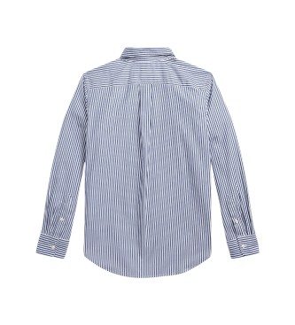 Polo Ralph Lauren Camisa de popelina de algodão com riscas azuis