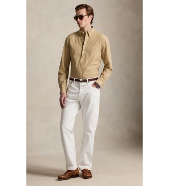 Polo Ralph Lauren Koszula z elastycznej popeliny Custom Fit be?owa