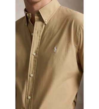 Polo Ralph Lauren Koszula z elastycznej popeliny Custom Fit be?owa