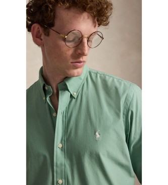 Polo Ralph Lauren Camisa de popelina elástica Custom Fit verde