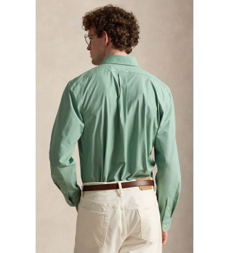 Polo Ralph Lauren Camisa de popelina elástica Custom Fit verde