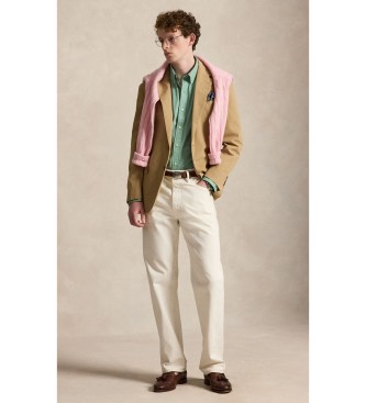 Polo Ralph Lauren Camisa de popelina elástica Custom Fit verde