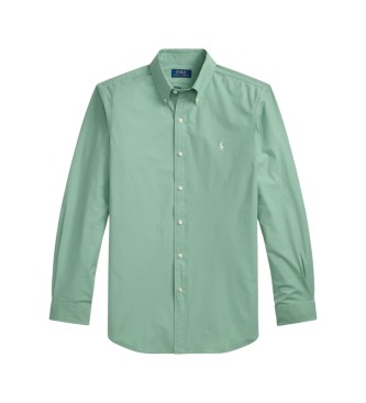 Polo Ralph Lauren Camisa de popelina elástica Custom Fit verde