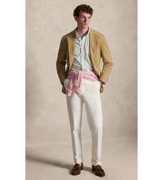 Polo Ralph Lauren Grünes Custom-Fit-Hemd aus elastischem Popeline