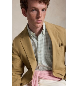 Polo Ralph Lauren Grünes Custom-Fit-Hemd aus elastischem Popeline