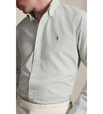 Polo Ralph Lauren Grünes Custom-Fit-Hemd aus elastischem Popeline