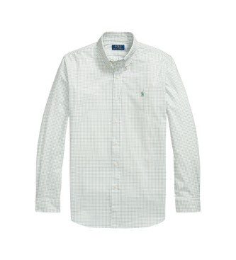 Polo Ralph Lauren Grünes Custom-Fit-Hemd aus elastischem Popeline