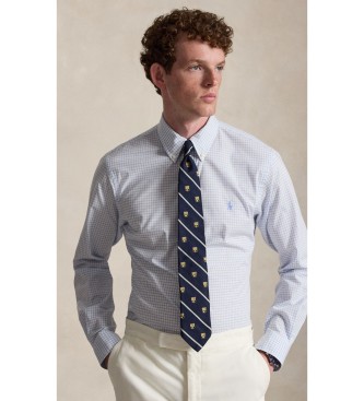 Polo Ralph Lauren Blaues Custom-Fit-Hemd aus Stretch-Popeline
