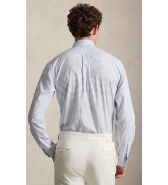 Polo Ralph Lauren Blaues Custom-Fit-Hemd aus Stretch-Popeline