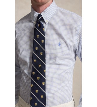 Polo Ralph Lauren Blaues Custom-Fit-Hemd aus Stretch-Popeline
