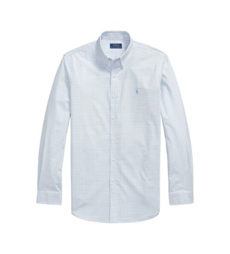 Polo Ralph Lauren Blaues Custom-Fit-Hemd aus Stretch-Popeline