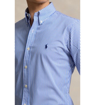Polo Ralph Lauren Popeline en stretch Custom Fit overhemd blauw