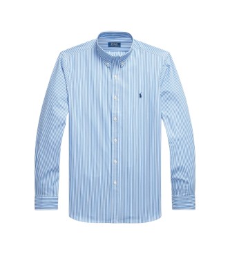 Polo Ralph Lauren Popeline en stretch Custom Fit overhemd blauw