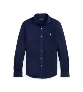 Polo Ralph Lauren Camicia in maglia blu navy con colletto italiano