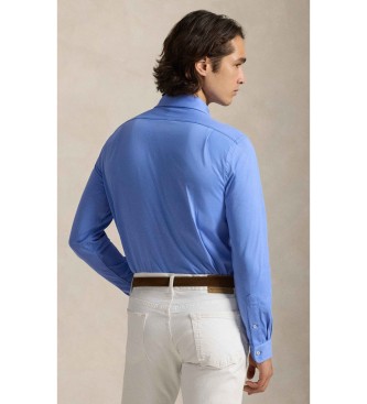 Polo Ralph Lauren Camicia in maglia blu con colletto italiano