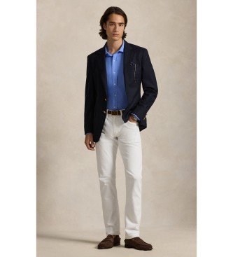 Polo Ralph Lauren Camicia in maglia blu con colletto italiano