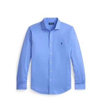 Polo Ralph Lauren Camicia in maglia blu con colletto italiano
