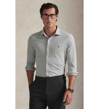 Polo Ralph Lauren Camicia in jersey lavorato a maglia pied de poule beige