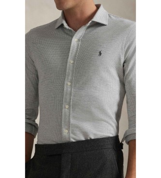 Polo Ralph Lauren Camicia in jersey lavorato a maglia pied de poule beige