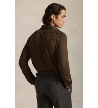 Polo Ralph Lauren Maglia in jersey pied de poule marrone