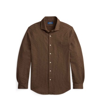 Polo Ralph Lauren Maglia in jersey pied de poule marrone