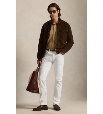 Polo Ralph Lauren Beige fiskbensm�nstrad jerseystickad skjorta