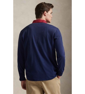 Polo Ralph Lauren Gebreide rugby polo in marineblauw Classic Fit
